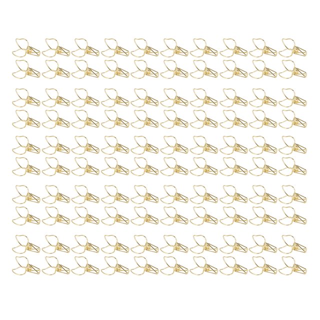 100 Uds Clips de carpeta de melocotón dibujos animados lindos fuerte fuerza de sujeción abrazaderas de papel huecas de Metal resistentes para cuenta de oficina oro