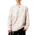 thumbnail image 1 of Sudadera sin capucha para hombre, estilo casual, a la moda, con cuello redondo, holgada, de gamuza, con lazo, manga larga, para jóvenes, blusas activas, camisetas para hombre., 1 of 5