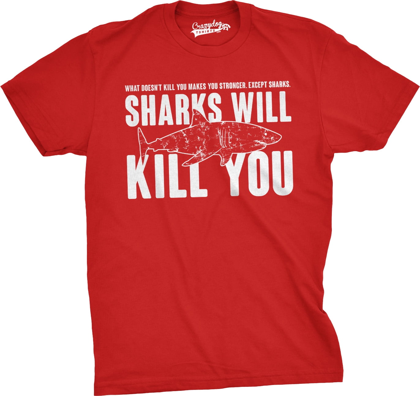 What Doesn't Kill You Shark Mens Funny T Shirt Gift for Him Dad Sea Fishing 