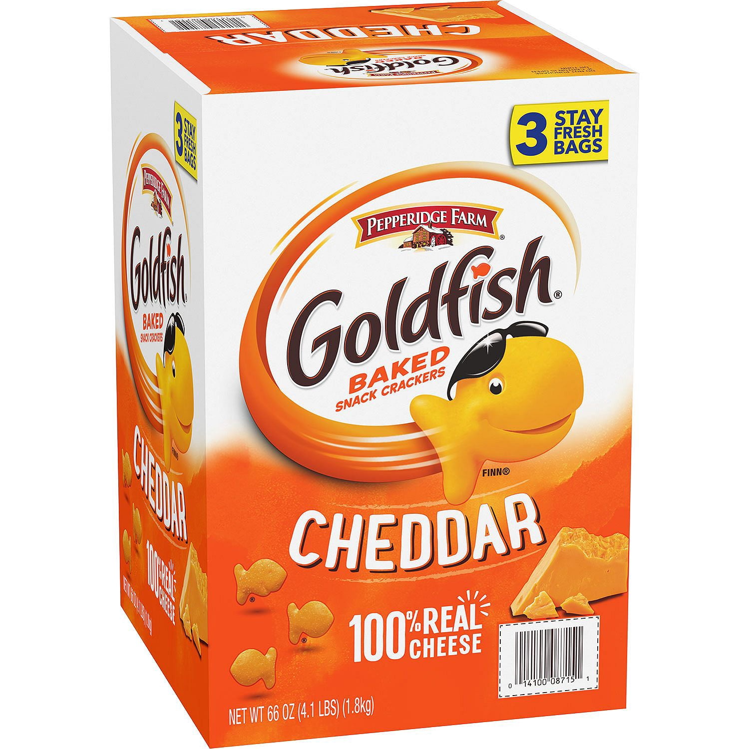 Pepperidge Farm Goldfish Cheddar Baked Snack Crackers Pack of 3, 22oz ea
