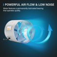 thumbnail image 3 of Ventilador de conducto Booster Inline, ventilador de ventilación iPower de 8 pulgadas, 420 m³/h, 110, 3 of 6