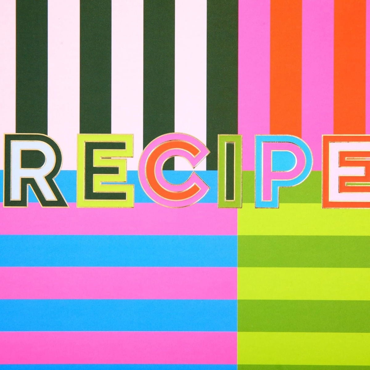 C.R. Gibson Kitchen Recipe Binder and Cards | Bold Stripes