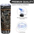thumbnail image 4 of Patriotic USA Flag Birthday Gifts for Men Women Dad Grandpa Him - 2nd Second Amendment Eagle Insulated Skinny Tumblers Cup - Cool Coffee Mug with Lid 20oz, 4 of 6