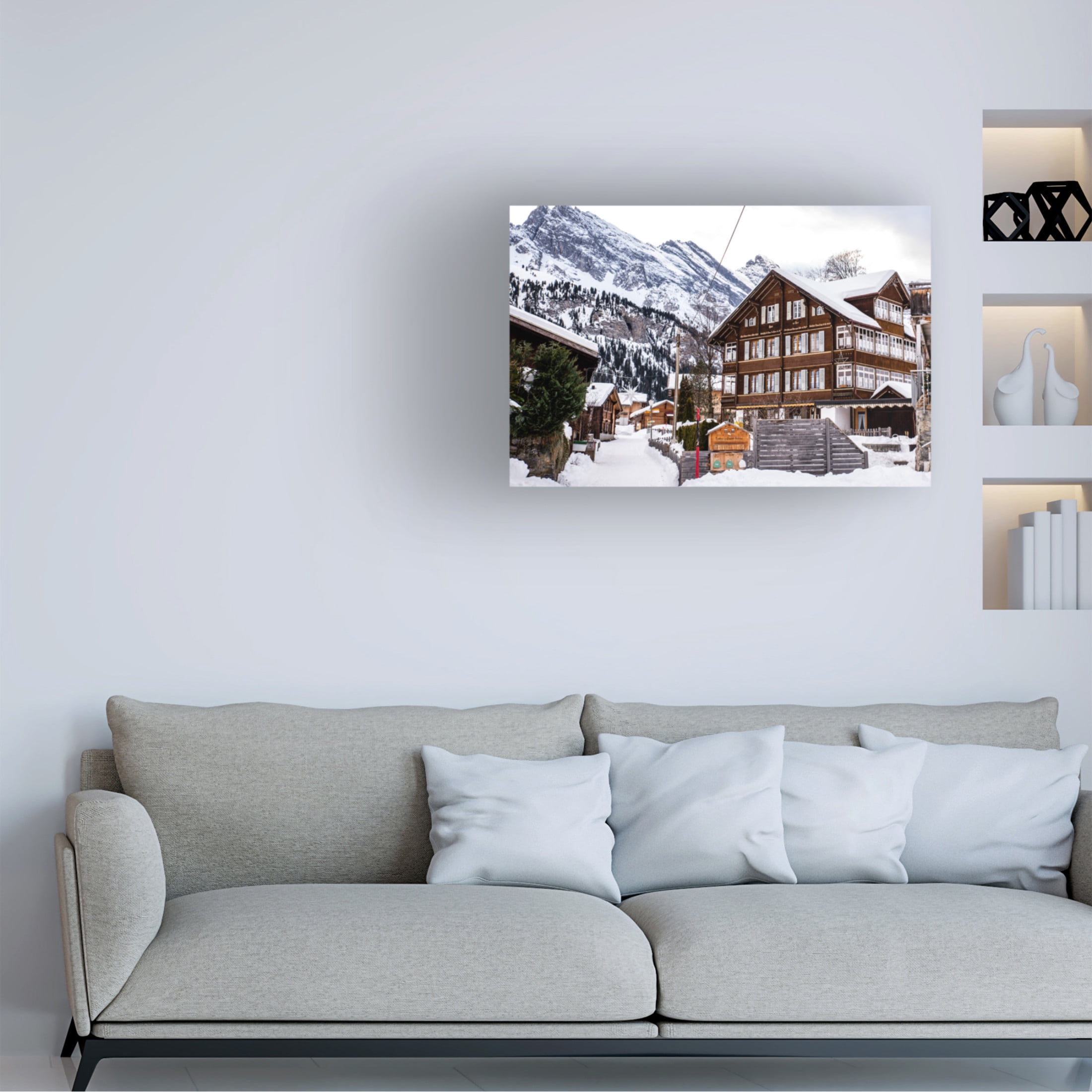 Canvas Wall Art - Allison Burton 'InterlakenSwitzerland' Wall Art for Living Room, Bedroom, or Office Décor by Trademark Fine Art - 32 x 22 Inches