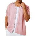 thumbnail image 1 of Birdeem Chemises pour Hommes Manches Courtes Col Rabattu Blouse, 1 of 1