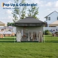 thumbnail image 4 of 10x10 Pop Up Canopy with One Button Push Setup - Heavy Duty Outdoor Canopy Tent with Portable Roller Bag - 3 Adjustable Height, 4 Weight Bags, 8 Stakes & 4 Guy Ropes Included, 4 of 7
