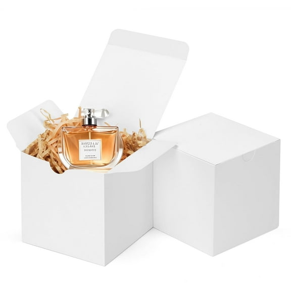 BagDream 50 Pack White Gift Boxes with Lids, 4x4x4" Small Cardboard Gift Boxes for Bridesmaid Proposal, Presents, Christmas, Wedding