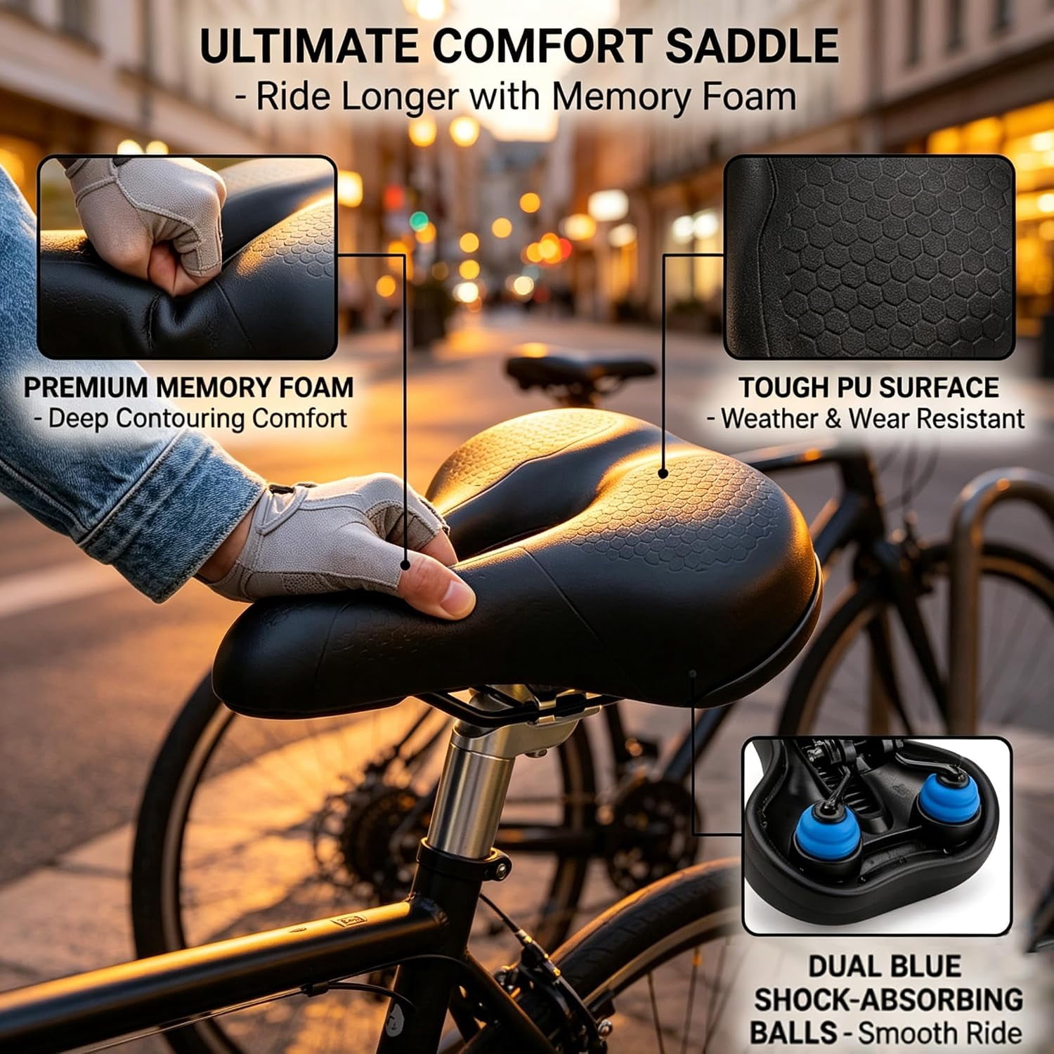 2026 New Ascent Bike Saddle 2.0 – Bike Seat Cushion, Ergonomic Bicycle Seat, Shock-Absorbing & Breathable, for Leisure, Competition, and Off-Road scenarios