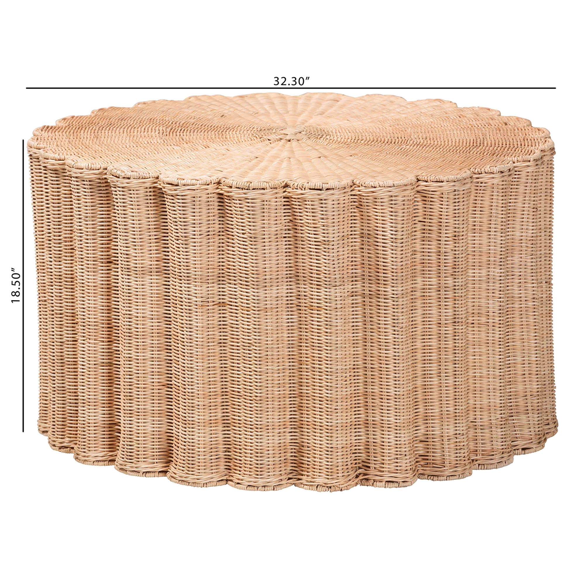 bali & pari Kensley Boho Coffee Table, Natural Brown