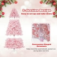 thumbnail image 5 of Gymax 7 FT Pre-Lit Artificial Christmas Tree Lighted Pink Snow Flocked Xmas Tree w/1200 Branch Tips & 500 LED Lights, 5 of 10