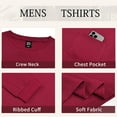 thumbnail image 6 of GENTS BLISS Long Sleeve Men Shirts Crew Neck Waffle Shirts for Men Lightweight Men T shirts with Pocket, 6 of 9