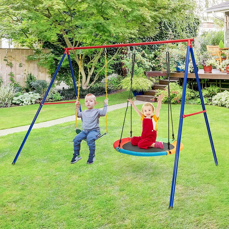playground large metal swing frame