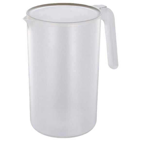Hervidor de agua de plástico de 2500 ml, resistente al calor, para agua fría y jugo, con asa (beige)