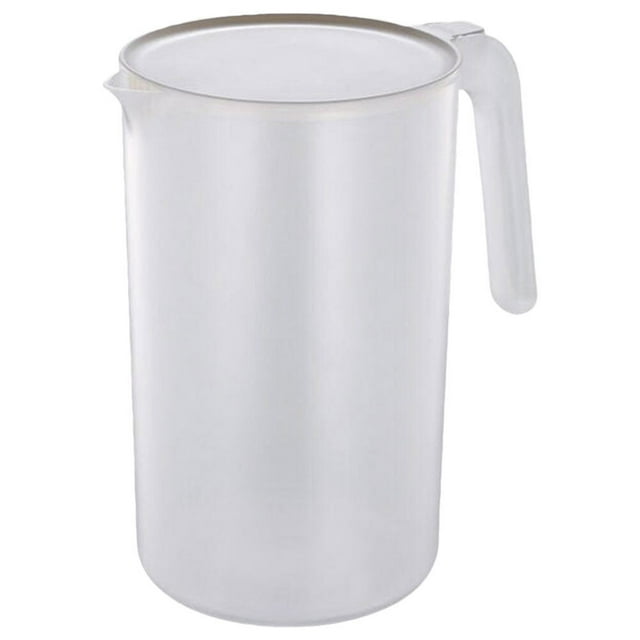 Miangastore 1Pc 2500ML Plastic Beverage Kettle Heat Resistant Cold Water Jug Juice Pitcher with Handle(Beige)