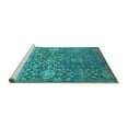 thumbnail image 2 of Ahgly Company Machine Washable Indoor Round Oriental Turquoise Blue Industrial Area Rugs, 8' Round, 2 of 4