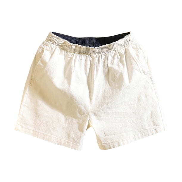 Pantalones Cortos para Hombre Cintura Elástica con Bolsillos, Ejercicio Suelto de Color Sólido para la Playa, Al Aire Libre Y el Uso Diario