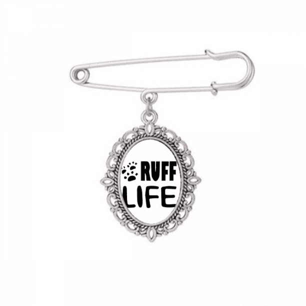 English Quote Design Ruff Life Brooch Pin Dress Shirt Shawl Clips ...