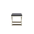 thumbnail image 2 of Pemberly Row Contemporary Stool Velvet Chocolate Fabric & Gold Frame, 2 of 3