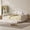 Beige, variant on MODERNLUXE Queen Size Upholstery Daybed with Backrest and Twin Trundle, Beige