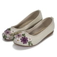 thumbnail image 3 of Embroidered Chinese Style Flats Ballet Embroidery Crafts Comfortable Slip on Women's Shoes, White, 3 of 7