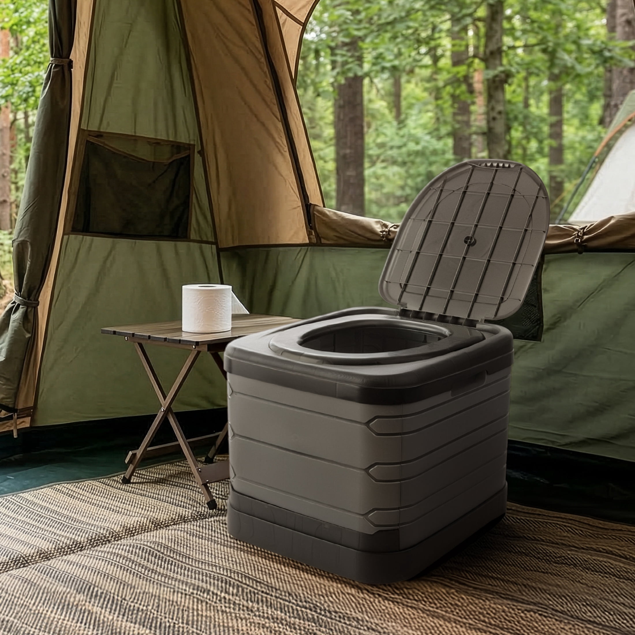 Wakeman Outdoors Large Portable Toilet for Adults, 400lb Capacity Camping Toilet