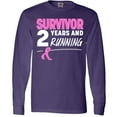 thumbnail image 3 of Inktastic Breast Cancer Survivor 2 Years and Running with Pink Ribbon Long Sleeve T-Shirt, 3 of 5
