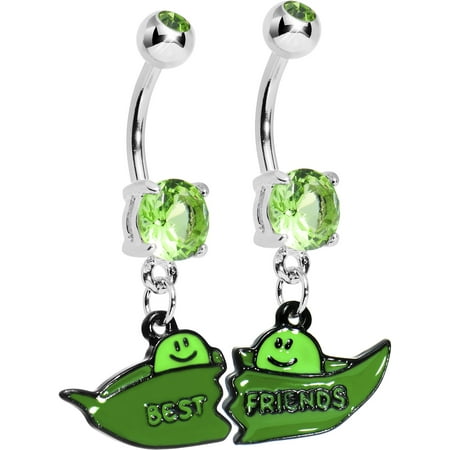 Two Peas in a Pod Best Friends Belly Ring Set (Matching Best Friend Belly Rings)
