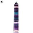 thumbnail image 3 of PULLIMORE Natural Fluorite Quartz Crystal Wand Point Healing Reiki Stones (Long), 3 of 9