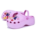 thumbnail image 2 of Platform Clogs for women, Womens Platform Clogs Shoes Gardener Shoes Slippers 2 inch Hight Heels Mules Comfortable Breathable Lightweight Slip on Wedge Sandals Slides with Charms Pink 35, 2 of 7