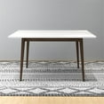 thumbnail image 3 of Allora Mid-Century 47" Rectangular Solid Wood Dining Table in White, 3 of 7