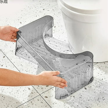 IPEWLEX Toilet Stool Squatting Poop Stool - Bathroom Potty Step Stool, Detachable Stackable, Fits All Toilets, Plastic, 15.16x8.86x6.69in, for Home and Bathroom Use