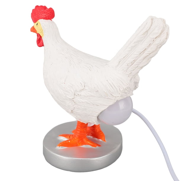 Lámpara de Huevo de Gallina, Decretación del Hogar Resina Blanca 3d Lámpara de Huevo LED de Luz Tibia para Dormitorio