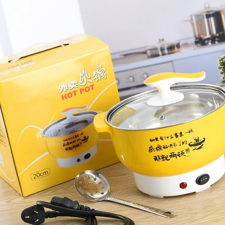 Electric Cooking Pot Electric Pot Mini Hot Pot Hot Pot Electric Cooking Pot  1.8L 400 To 800W Stainless Steel Inner Wall 2 Modes Overheating Protection