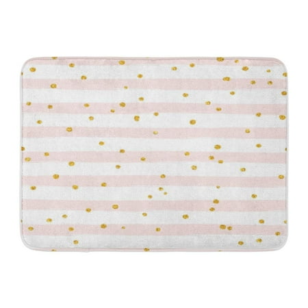 Christmas Bath Confetti SIDONKU Pattern Gold Confetti on Stripe Wedding Golden Sparkle Christmas Doormat Floor Rug Bath Mat 30x18 inch ()