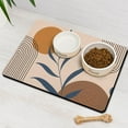 thumbnail image 3 of Boho Retro Floral Pet Feeding Mat-Absorbent Pet Placemat for Food and Water Bowl, with Waterproof Rubber Backing, Quick Dry Water Dispenser Mat for Dog and Cat (16"x24"), 3 of 6