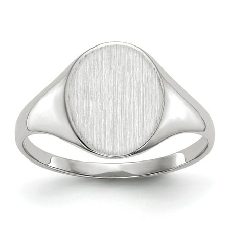 Auriga Fine Jewelry 10K White Gold 10.0×9.0mm Open Back Signet Ring for Women Size 6