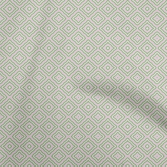 oneOone Cotton Cambric Light Green Fabric Geometric Fabric For Sewing Printed Craft Fabric By The Yard 42 Inch Wide