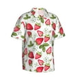 thumbnail image 3 of Xecao Strawberry1 print Hawaiian shirt - a stylish short-sleeve button-down for men, perfect for casual beach and tropical outings., 3 of 9