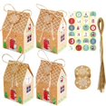 thumbnail image 4 of Caja de dulces con forma de Casa de Navidad, 24 piezas, bolsas de regalo, cajas de embalaje de dulces de galletas DIY, decoración de fiesta, colgantes de árbol de Navidad, 4 of 4