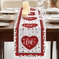 thumbnail image 3 of Table Runners 70 Inches Long Dress Scarves, Valentine's Day Farmhouse Coffee/Dining/Kitchen Table Decor, Holiday Table Runner, Red Love Heart Roses Romantic Wooden 13x70 Inch, 3 of 9