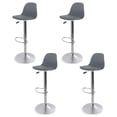 thumbnail image 1 of Sillas para Bar y Barra de Cocina con Respaldo y Reposapies de Altura Ajustable Banco Taburete Giratorio con Asiento Acolchado de Diseño Moderno Set 4 Piezas Gris, 1 of 5