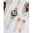 thumbnail image 4 of TOYOUTHS Leather Band Compatible with Samsung Galaxy Watch 7 FE 6 5 4 40mm 44mm/Watch 6 Classic/Watch 5 Pro/Watch 4 Classic/Active 2/Watch 3 41mm Women, 20mm Slim Designer Thin Premium Leather Strap, 4 of 7