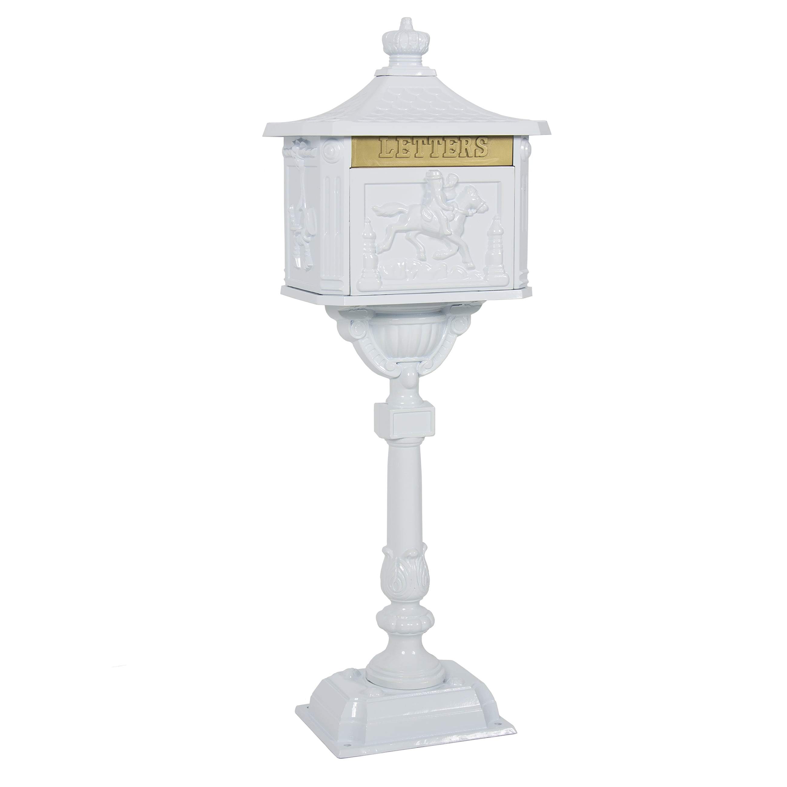 Best Choice Products Mailbox Cast Aluminum White Mail Box Postal Box Security Heavy Duty... by SKY