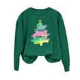 thumbnail image 2 of Xdegoge Christmas Sweatshirts for Women Crewneck Long Sleeve Tops Xmas Tree Graphic Shirts Holiday Women Sparkle Top Xmas Blouses for Women, Green L, 2 of 6