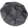thumbnail image 6 of CoCopeaunts Newsboy Hats for Women PU Leather Octagonal Cap Autumn Winter Solid Color Vintage Style Beret Hat Leisure Newsboy Cap, 6 of 7