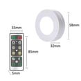 thumbnail image 3 of 3pcs Led Dimmable Wireless Puck Lights With Remote Control Lights Stick Anywhere For Cabinet Showcase Wardrobe, 3 of 5