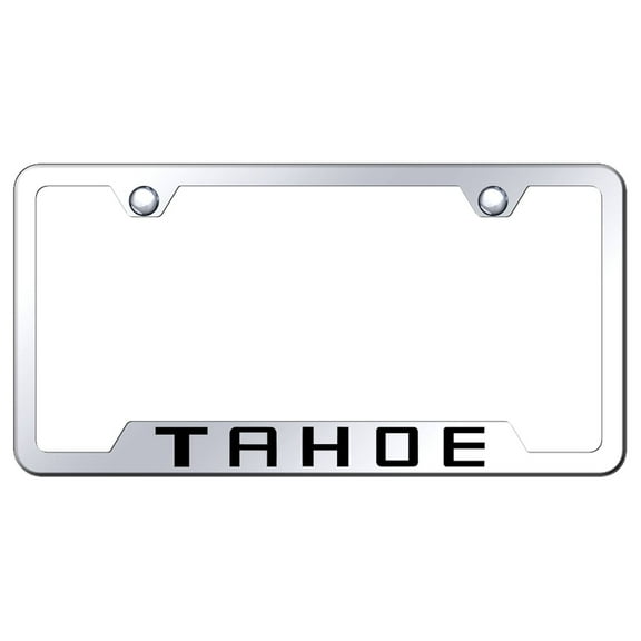 Chevy Tahoe Laser Etched Logo Cut-Out License Plate Frame (Chrome)