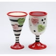 thumbnail image 2 of Hand-Painted Ceramic Wine and Martini Cup Salt and Pepper Shakers Set, 2 of 4