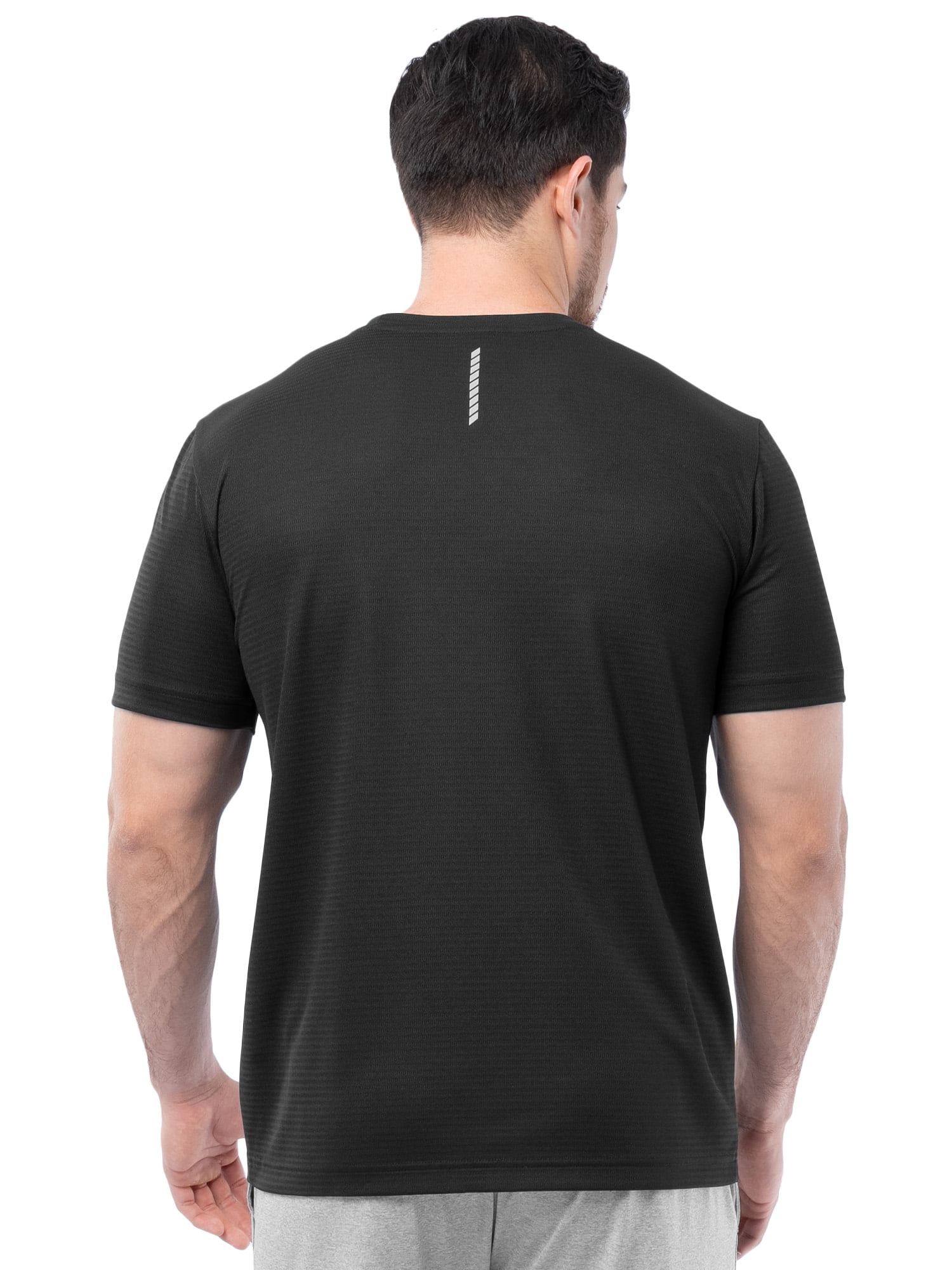 Athletic Works Men's and Big Men's Core Linear Mesh Active Short Sleeve Tee, Sizes S-3XL