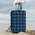 thumbnail image 3 of Lsque Blue Black Plaid Printed Luggage Cover, Travel Luggage Protector,Scratch and Dirt Resistant, Fits 18-32 Inch Luggage - Large, 3 of 9